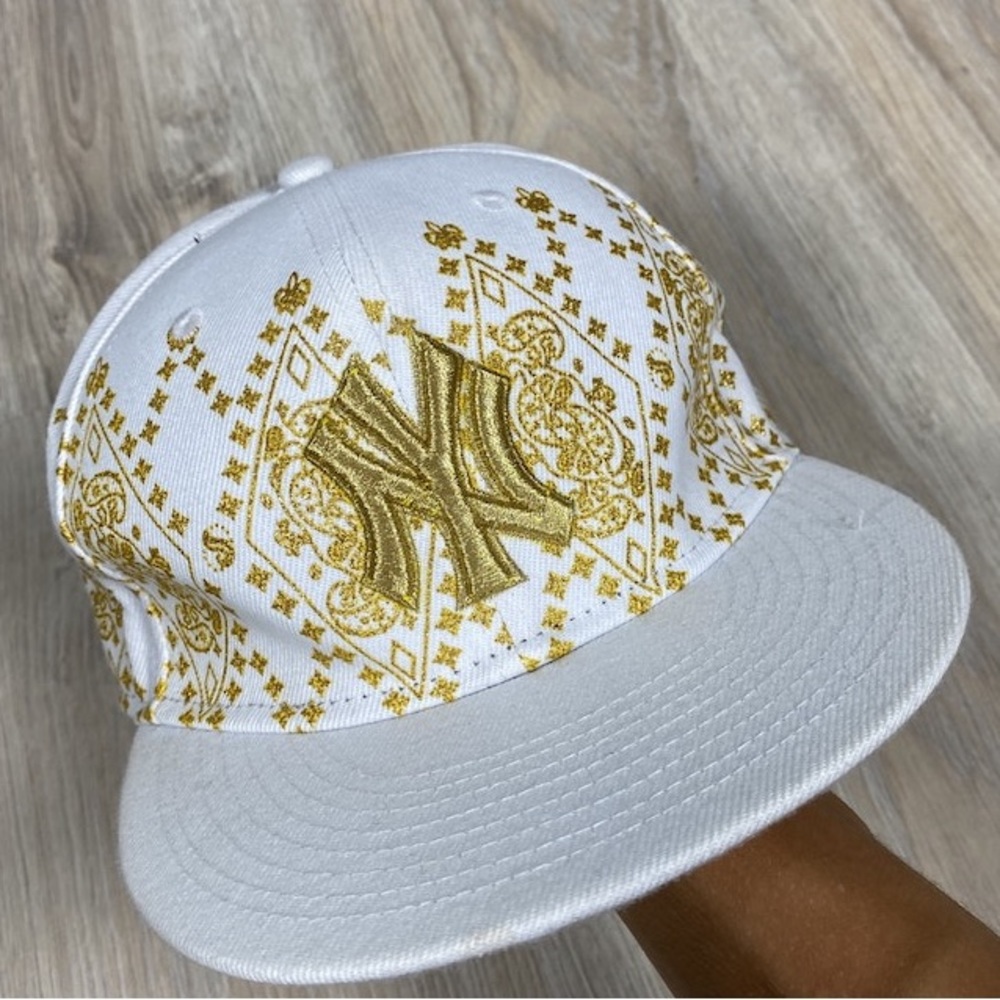 White And Gold NY New Era Fitted